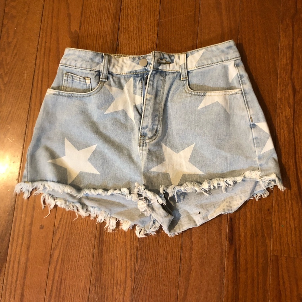 Star jean shorts